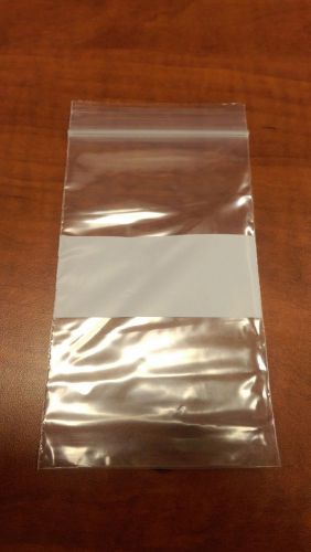 Zip Lock Bags with White Block 3&#034; x 5&#034; Box of 1,000