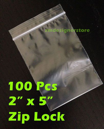 100 2 x 5 in zip lock 2 mils clear pvc plastic package bag coins beads jewelry for sale