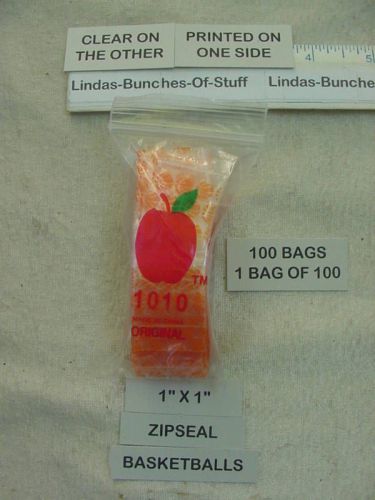 100 Basketballs 1 x1&#034; 2 Mill Plastic Zip Seal Bags New