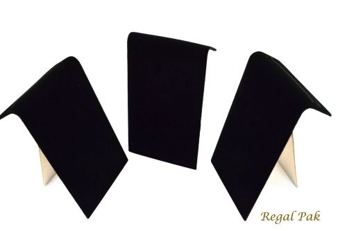 3 Piece Large Black Velvet Bracelet Standing Ramp With Easel 4 3/4&#034; X 5&#034; X 7 3/8