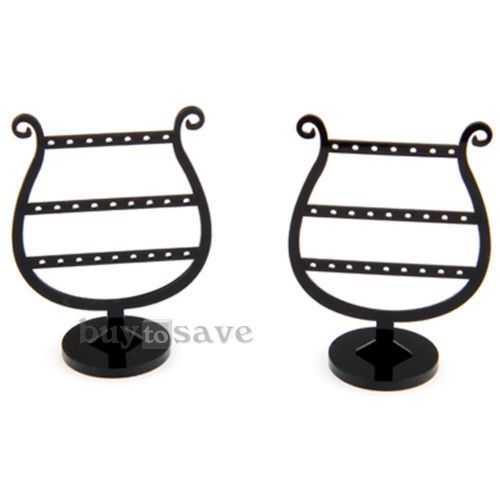 FASHION Mini Earrings Studs 25 Holes Display Holder Stand Black Plastic Rack 2x
