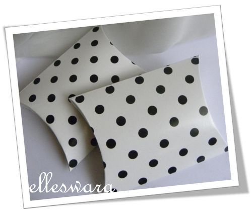 Bulk lot 5 x white &amp; black polka dot pillow jewellery gift box case for sale