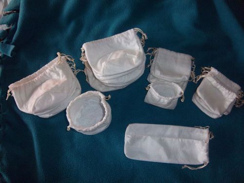 32 Fabric Jewelry Gift Bags Packaging Drawstring Closures Pouch Assort Sizes
