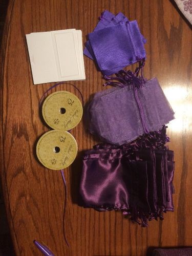 Purple Satin Drawstring Pouches Party Pack