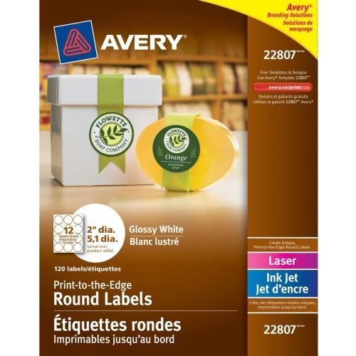 Avery Easy Peel Print-to-the-Edge Label - 2&#034; Diameter - 120/Pack -Circle