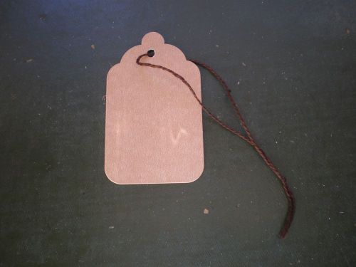 50 Kraft Tags with Brown String Size 6 - 1-1/4 x 1-7/8 - Made in U.S.A