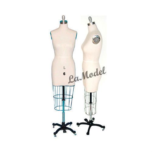 LaModel Professional Dress Form SIZE 6 w/ Hip Collapsible Shoulders, Mannequin