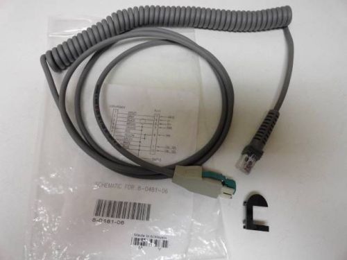 Datalogic 8-0481-06 12ft Scanning Coiled/Straight Cable GRAY USB IBM RJ45  I53