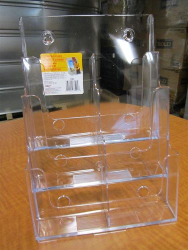 Deflecto Leaflet Holder, Clear 6 Compartments 13-3/4&#034; X 9&#034; X 7-1/2&#034; New