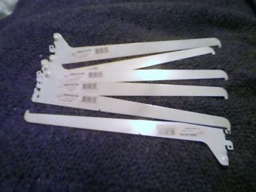 6 new 12&#034; long adjustable knife edge shelf brackets nickel plated for sale