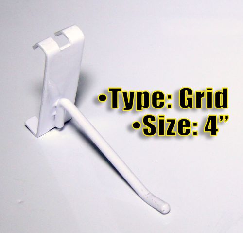 Lot of 12 - 4&#034; White Grid Wall Hook Hangers - Retail Product Clothing Display