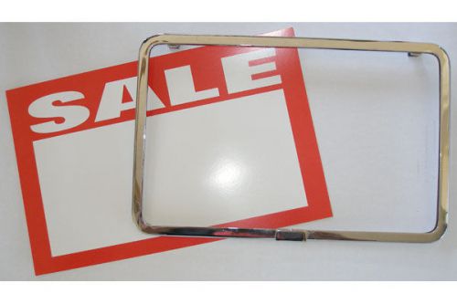 3 chrome plated 7&#034; x 11&#034; sign holders for gridwall and 12 pre-printed signs for sale