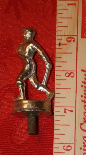 Vintage metal trophy topper small baseball player batter 2.5 inches height