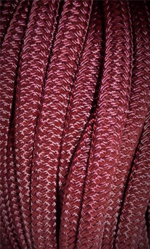 1/2&#034; double braid polyester burgandy x 50ft premium rope new great price for sale