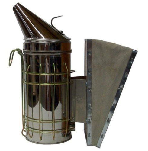 New bee hive smoker stainless steel w/heat shield beekeeping equipment from v... for sale