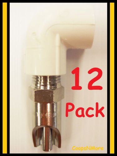 12 PACK MONOFLO STAINLESS STEEL PIG NIPPLE &amp; PVC ELBOW WATERER DRINKER HOG SWINE