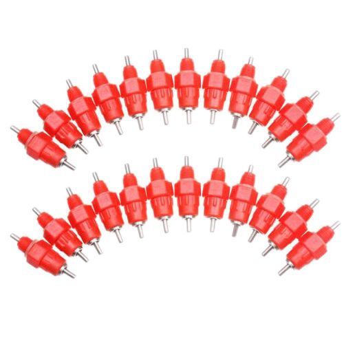 50 Pcs Water Cups Water Nipple Stainless Ball Drinker Poultry gift
