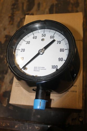 New ashcroft 0-100 psi 4 1/2&#034; pressure gauge gage 45-1279ss-04l for sale