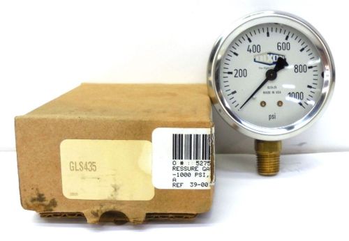 Dixon pressure gauge gls435, 0-1000 psi, 2.5&#034; face, 0.25&#034; npt connection for sale