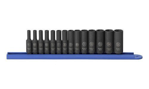 GearWrench 84909 1/4-Inch Drive Impact Socket Set Deep Metric  14-Piece