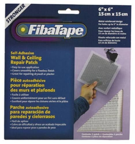 St. Gobain Fibatape, Self Adhesive Wall &amp; Ceiling Repair Patch 6&#034;x 6&#034;, 3 Pack