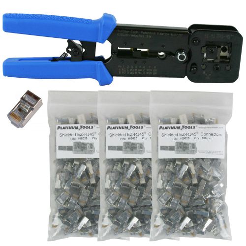 Platinum tools 100054 ez-rjpro hd crimp tool, ez-rj45 cat5e cat6 300 connectors for sale