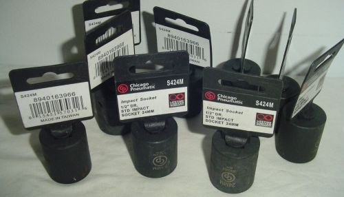 New~qty(10) standard impact sockets 1/2&#034; drive--cp chicago pneumatics s424m for sale