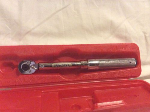 Proto j6060a 1/4 drive 10 - 50 in/lb. ratcheting head micrometer torque wrench for sale