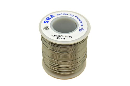 Acid flux core solder, 60/40 .032-inch, 1-pound spool for sale