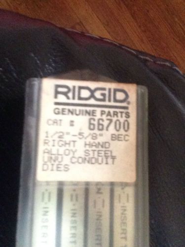 Ridgid cat# 66700 1/2&#034;-5/8 BEC Right Hand Alloy Steel Universal Conduit Dies