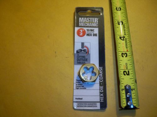 1/2&#034; - 13  bolt die 1&#034; hex  die  right hand master mechanic  titanium  coated for sale