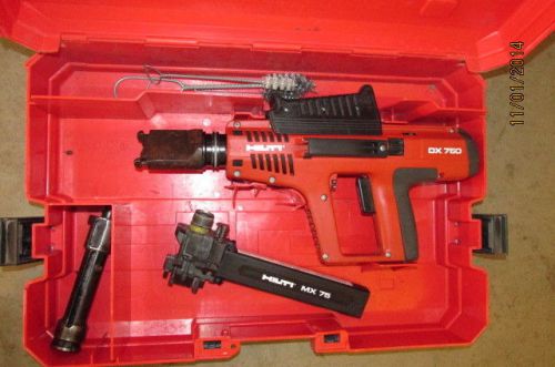 Hilti dx-750 heavy duty powder actuated nail &amp; stud gun kit combo &amp; nice  (323) for sale