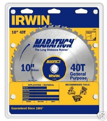 Irwin 10&#034; 40 tooth c3 marathon circular saw blade for sale