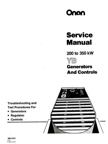 Onan 200 230 350 kw yb generator control service manual for sale