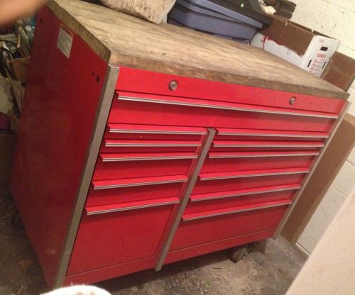 LARGE SNAP ON TOOL BOX CART EQUIPMENT CABINET ON WHEELS WITH KEYS 12 DRAWERS