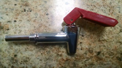BUNN Faucet Assembly Gravity w/ Hose Fitting With Red &#034;Warning Hot Water&#034; Handle