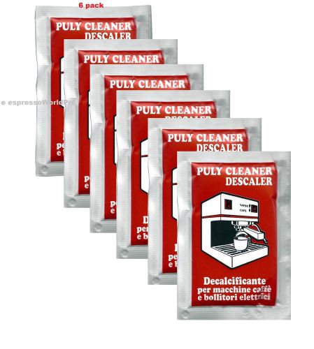 PULY  BABY CLEANER DESCALER DOMESTIC ESPRESSO COFFEE MACHINE 6 SACHETS  OF 30 GR