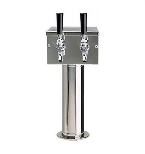 Stainless steel 2 tap draft beer kegerator t-tower - commercial / home bar equip for sale