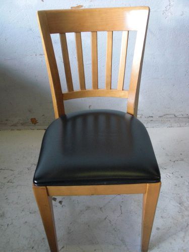 Used 32&#034; Wood and Black Vinyl Banquet Chair