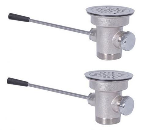 2 pack straight handle waste valve 3-1/2&#034; sink opening 2&#034; or 1-1/2&#034; drain outlet for sale