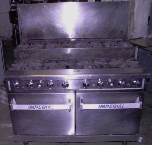 Imperial 8 Burner Raised Range w/ 2 Conventional Ovens