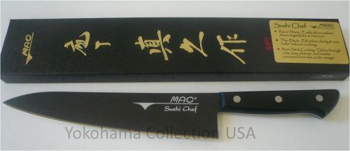 Mac bsc-85 - japanese series 8 1/2 &#034; sushi chef&#039;s knife/black molybdenum steel/box for sale