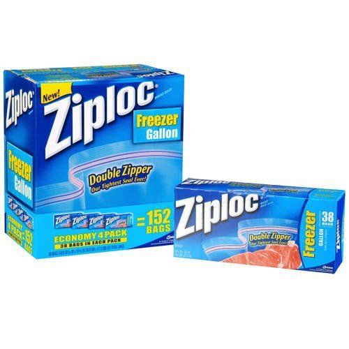 Ziploc Gallon Freezer Bags with Double Zipper 152 bags