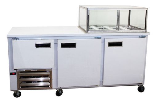 Cooltech two and half doors low boy and salad bar combination 72&#034; wide for sale
