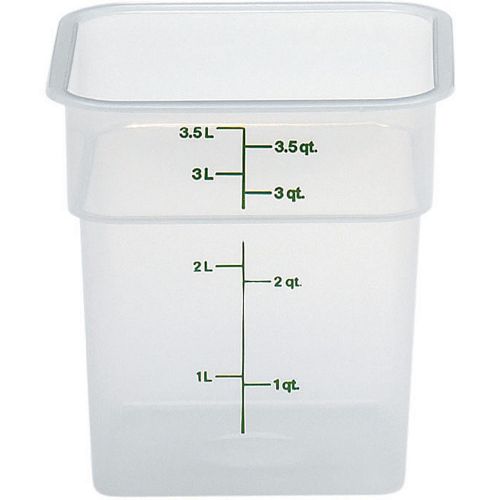 Cambro 4 qt. translucent camsquare food storage containers, 6pk translucent for sale