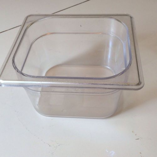 Restaurant Clear Plastic 1/6 size 4&#034; deep food pan Lot of (6)