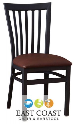 New gladiator full vertical back metal restaurant chair with brown vinyl seat for sale