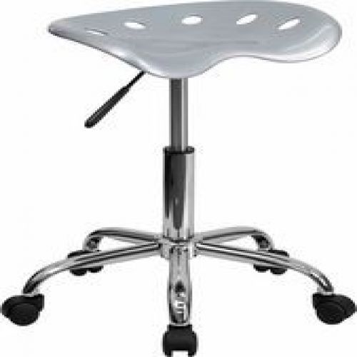 Flash furniture lf-214a-silver-gg vibrant silver tractor seat and chrome stool for sale