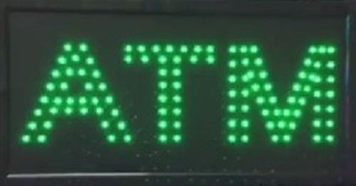 ATM LED Sign 19 x 10 Animation Flash BRIGHT GREEN