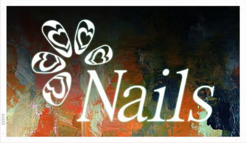 ba553 Nails Heart Beauty Salon Shop Banner Shop Sign